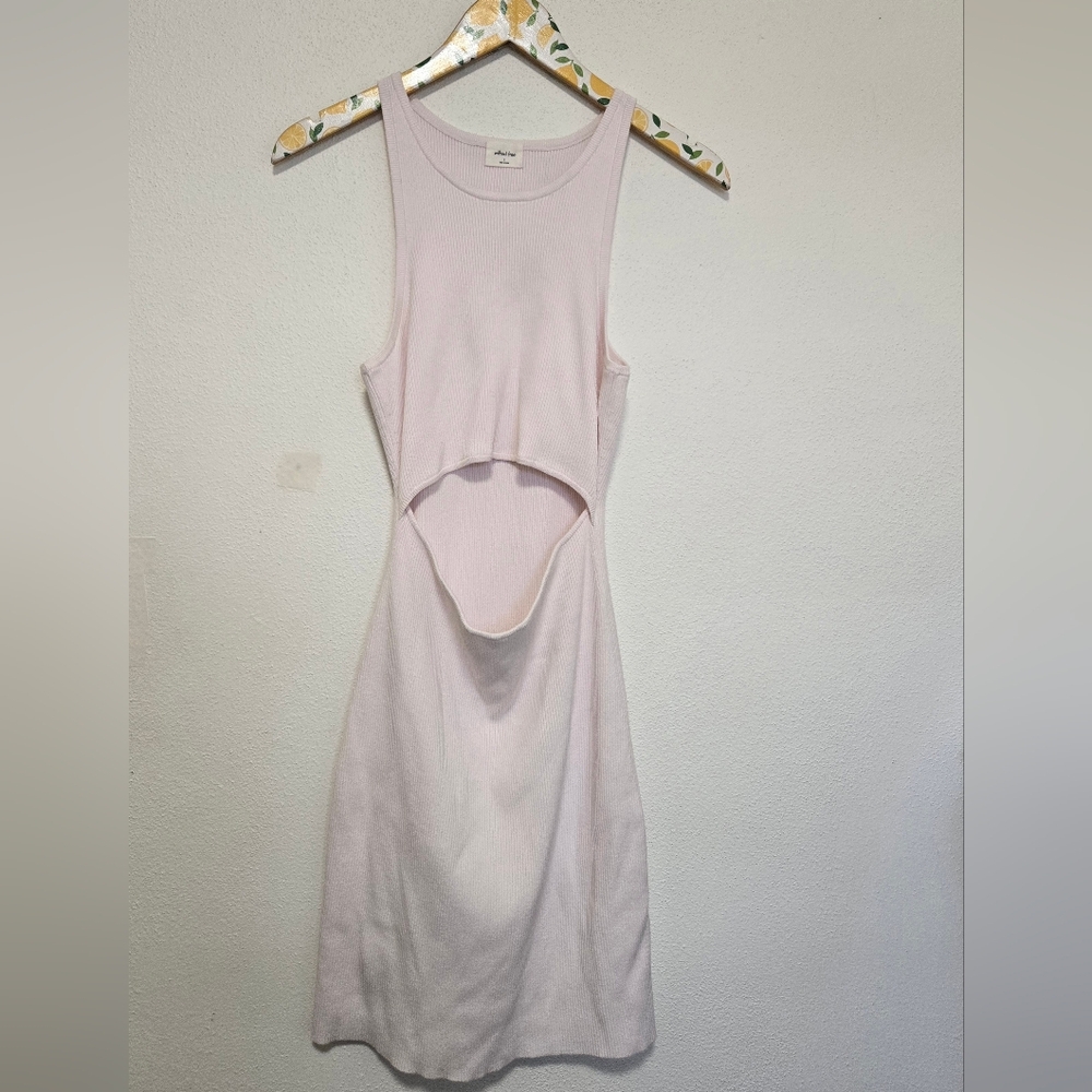Aritzia Wilfred Free Cut Out Knit Tank Mini Dress Sz L